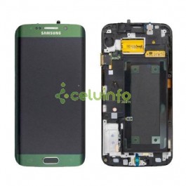 Pantalla LCD mas tactil con marco color verde Samsung Galaxy S6 Edge G925