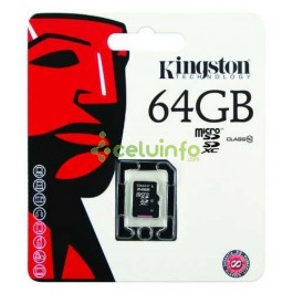 Tarjeta MicroSD 64GB Kingston clase 10