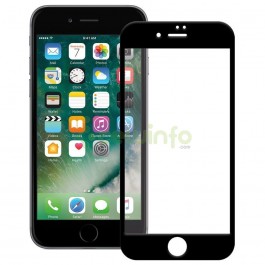 Protector Cristal Templado color negro para iPhone 7 Plus