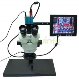 Microscopio 20/40X con soporte luz led más cámara Taida TD-HU708A 14mpx