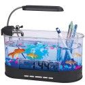 Mini tanque de peces acuario con lampara de escritorio LED