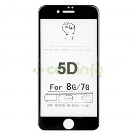 Protector Cristal Templado 5D Negro para iPhone 8 (negro)