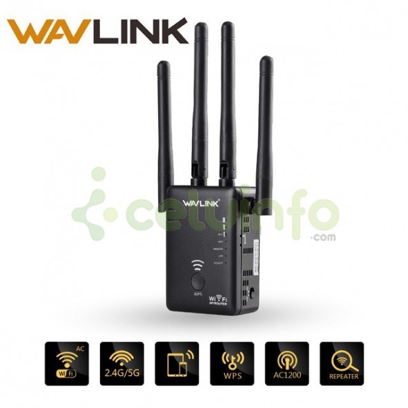 Repetidor / Amplificador Wifi Wavlink AC1200 Dual 5Ghz WPS Celuinfo
