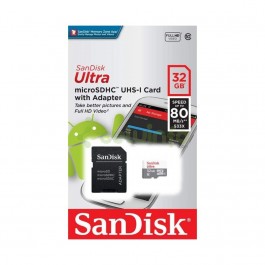 Tarjeta MicroSD 64GB SanDisk Clase 10 con adaptador SD
