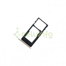 Bandeja porta tarjeta SIM y MicroSD color dorado para BQ Aquaris V Plus