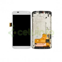 Pantalla completa LCD y Táctil color blanco con Marco para Motorola Moto X Force XT1580