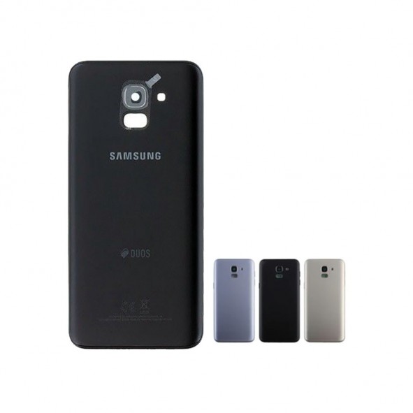j610f/ds Tapa batería Tapa trasera medios marco negro C Original Samsung Galaxy j6
