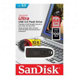 Pendrive retráctil de 64Gb Sandisk Ultra USB 3.0 velocidad hasta 100Mbs