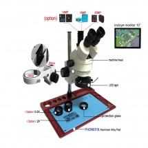 Microscopio Trinocular 7-45X HU708A Monitor 10" HD - Luz LED