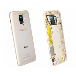 Tapa trasera color Dorado con cristal lente para Samsung Galaxy A6 (A600F)