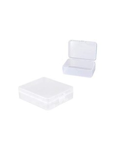 Caja transparente de almacenaje / organizador herramientas 6x8.5x2 cm