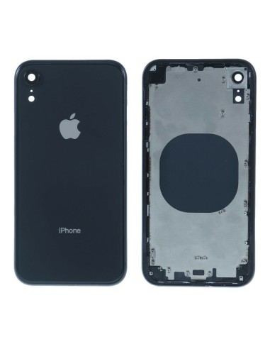 Chasis tapa carcasa central marco con NFC para iPhone XR color negro
