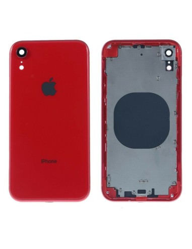Chasis tapa carcasa central marco con NFC para iPhone XR color Rojo