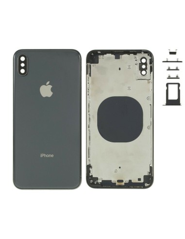 Chasis tapa carcasa central marco con NFC para iPhone XS Max color Negro
