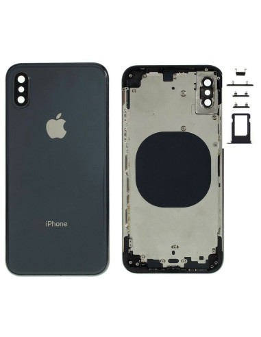 Chasis tapa carcasa central marco para iPhone XS color Negro