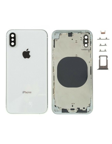 Chasis tapa carcasa central marco para iPhone XS color Blanco
