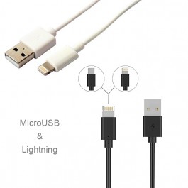 Cable Datos Lightning y MicroUSB reversible Android y iPhone Bofon