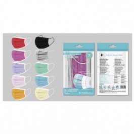 Mascarilla desechable 3 capas adulto caja de 10ud Colores variados