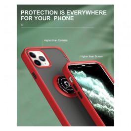 Funda antigolpes con soporte anillo magnético para iPhone