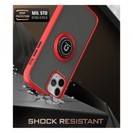 Funda antigolpes con soporte anillo magnético para iPhone