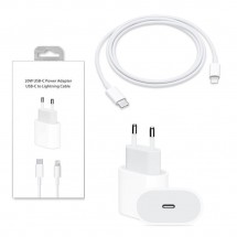 Cargador USB-C 20W para iPhone iPad más cable USB-C a Lightning