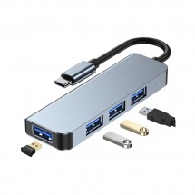 Hub Adaptador Tipo-C a 4 puertos USB 3.0 & 2.0 indicador LED model CH-021 2