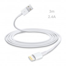 Cable datos y carga Lightning 2.4A de 3m para iPhone iPad iPod