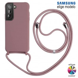 Funda silicona color con cordón para Samsung