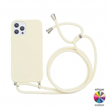 Funda silicona color con cordón iPhone 11 11 Pro 11 Pro Max XS Max XS X XR 8 8P 7 7P 2