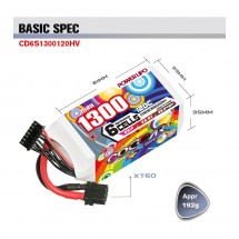 Batería Coddar Dron FPV Li-Po XT60 1300mAh 6s 22.8V 120c ref. CD6S1300120HV  2