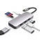 HUB Adaptador USB-C 7 en 1 HDMI 4K - 3 USB 3.0 - Lector tarjetas - USB PD cargador