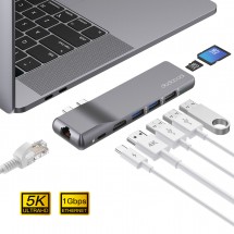 HUB Adaptador USB-C 8 en 1 MacBook Pro / Air HDMI 4K - Thunderbolt 3 PD 100W