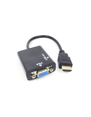 Cable adaptador convertidor video HDMI a VGA salida auido jack 3.5mm -  Ref. AC002