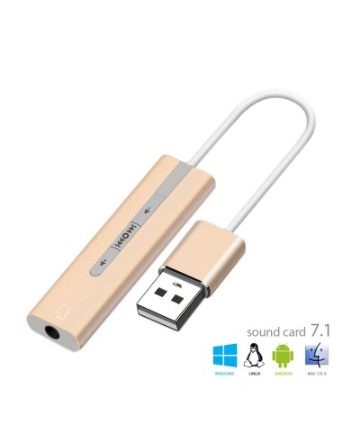 Mini Tarjeta Sonido Externa USB 7.1 audio 3.5mm