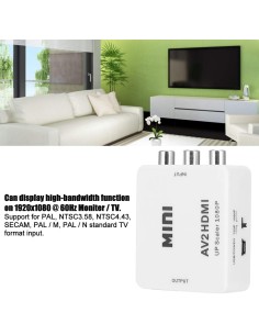 Adapador convertidor audio vídeo RCA a HDMI FullHD 1080p 2