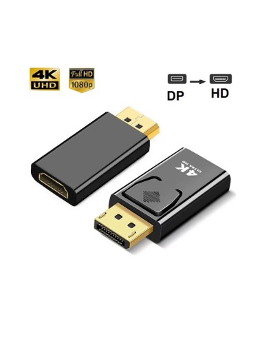 Mini Adaptador Vídeo 4K DisplayPort DP macho a HDMI hembra 1080P FullHD