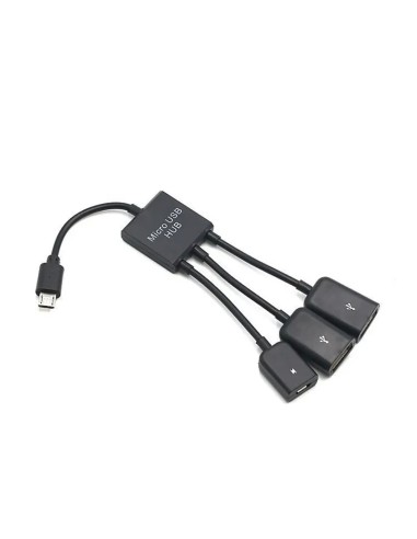 Cable Adaptador OTG MicroUSB a USB Tipo C Hembra 2 USB Hembra
