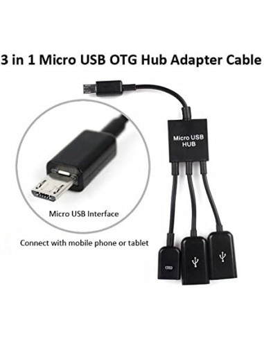 Cable Adaptador OTG MicroUSB A USB Tipo C...