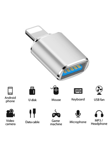 Adaptador OTG De Lightning A USB 3.0 Para Apple iPhone iPad - Ref. AC121