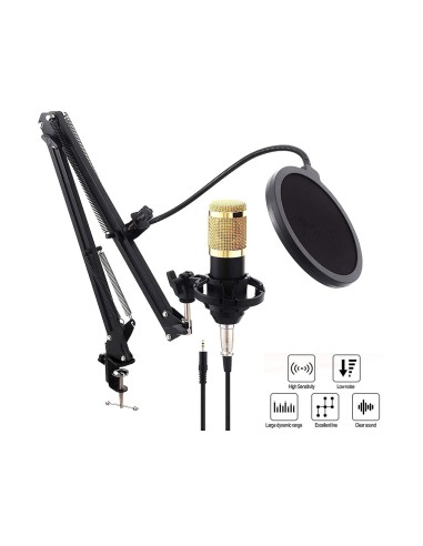 Micrófono Profesional BM-800 condensador estudio grabación son soporte y accsorios