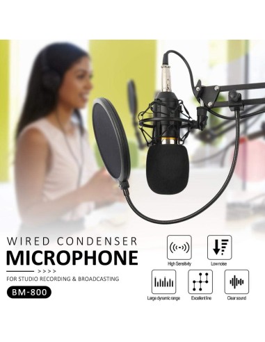 Micrófono Profesional BM-800 condensador...