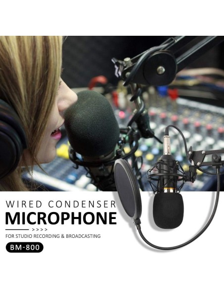 Micrófono Profesional BM-800 condensador estudio grabación son soporte y accsorios