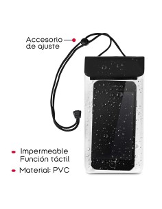 Funda acuática impermeable y sumergible universal para móviles con cordón para el agua 2