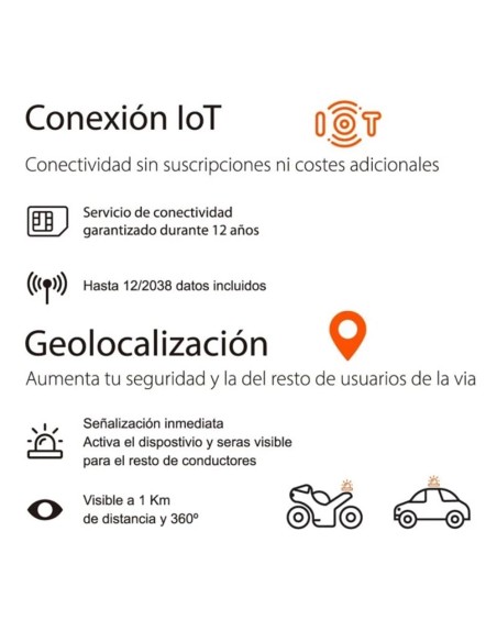 Luz Emergencia V16 Ebox EB2503 Baliza coche Homologada DGT Geolocalizada IoT Base Magnética